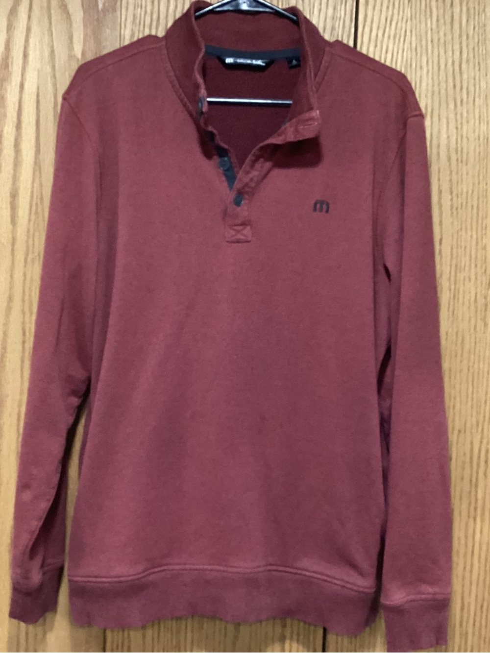 Travis Mathew Men's Brick Red Quarter-Placket Pullover